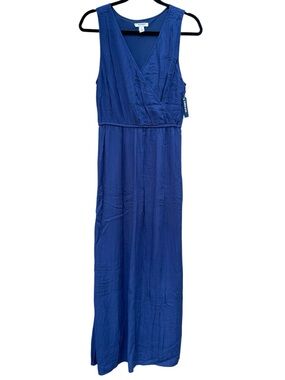 NWT Old Navy Royal Blue Sleeveless Faux-Wrap Maxi Dress Size M